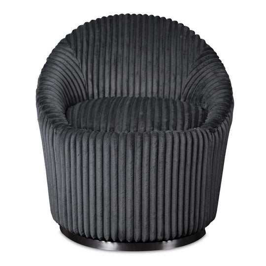 American Home Furniture Uttermost Crue Gray Fabric Swivel Chair
