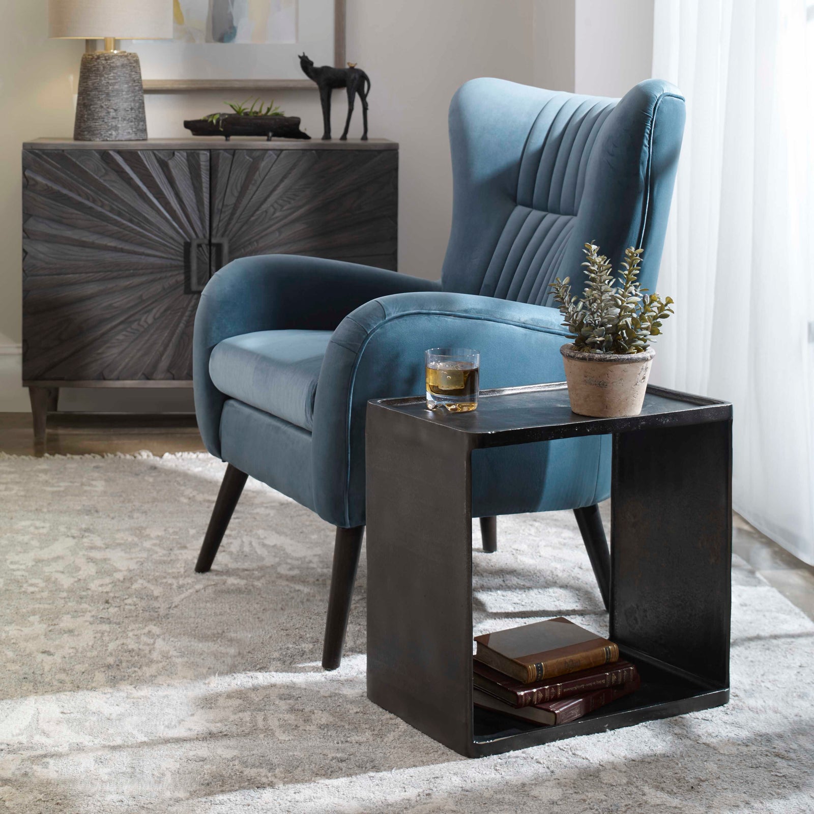 American Home Furniture Uttermost Derwent Industrial Side Table