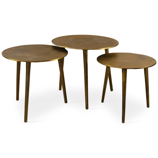 American Home Furniture Uttermost Kasai Gold Coffee Tables, Set of 3
