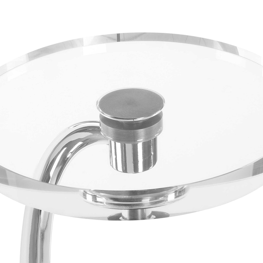 American Home Furniture Uttermost Waveney Nickel Drink Table