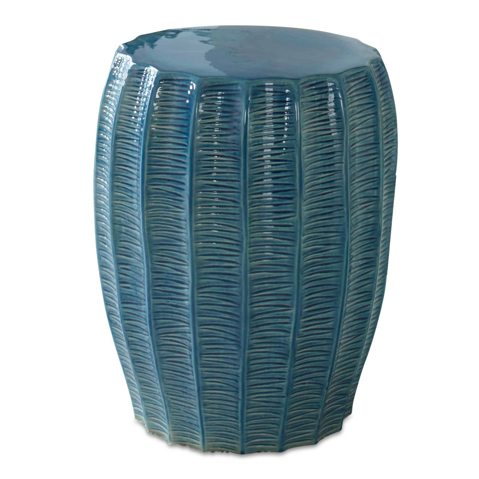 American Home Furniture Uttermost Harbor Aqua Blue Garden Stool