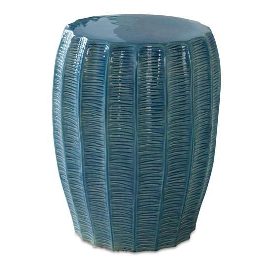 American Home Furniture Uttermost Harbor Aqua Blue Garden Stool