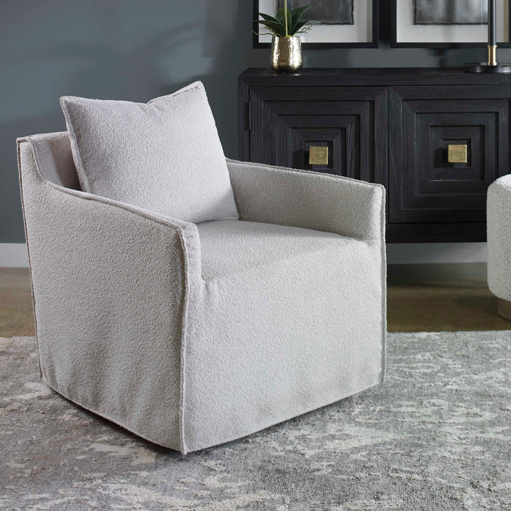 American Home Furniture Uttermost Welland Gray Swivel Chair