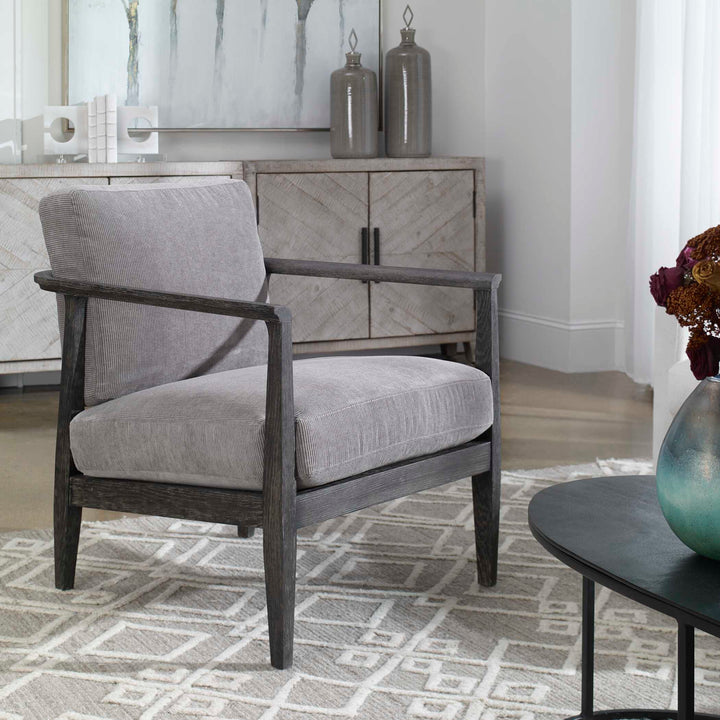 American Home Furniture Uttermost Brunei Modern Gray Accent Chair