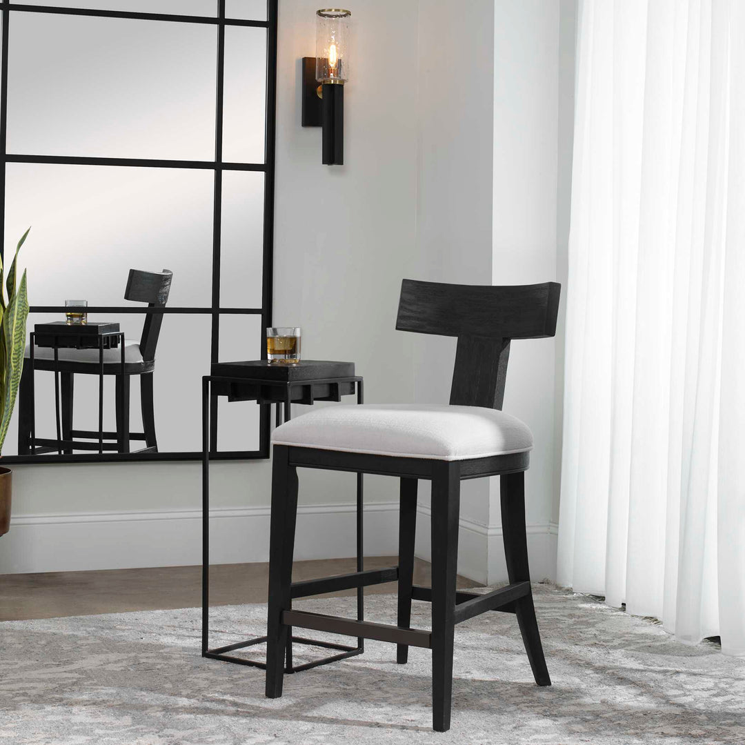 American Home Furniture Uttermost Idris Modern Wood Counter Stool