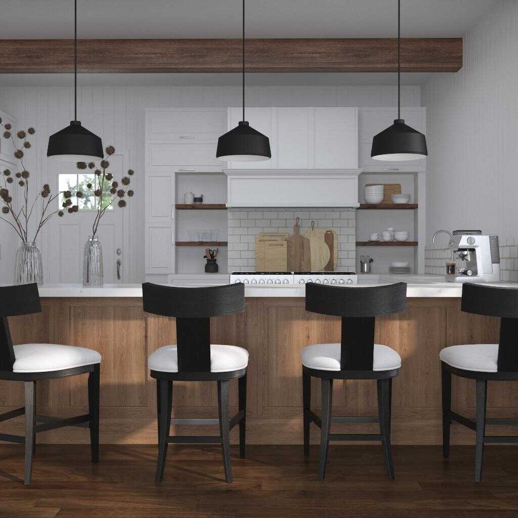 American Home Furniture Uttermost Idris Modern Wood Counter Stool
