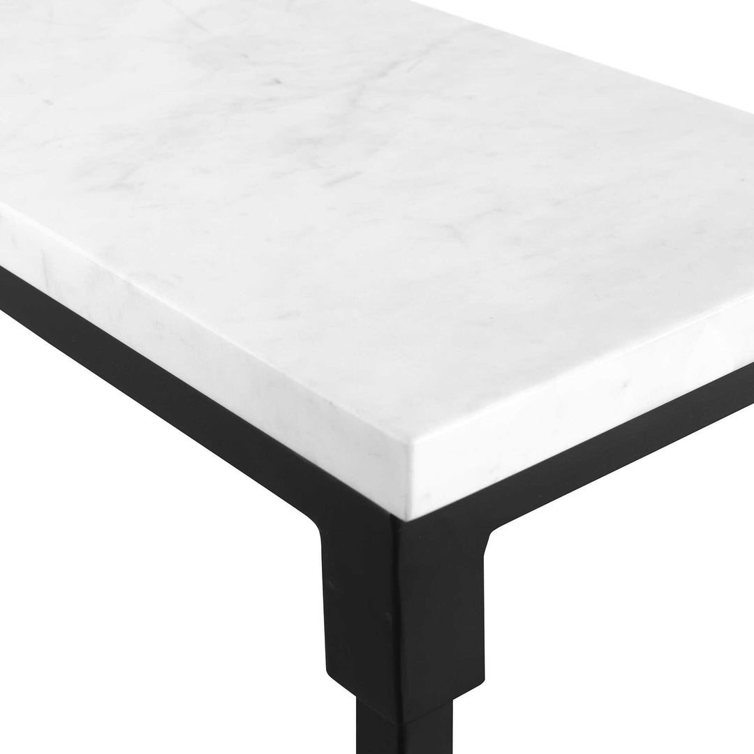 American Home Furniture Uttermost Bourges White Marble Console Table