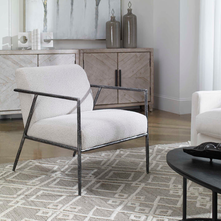 American Home Furniture Uttermost Brisbane Light Gray Accent Chair
