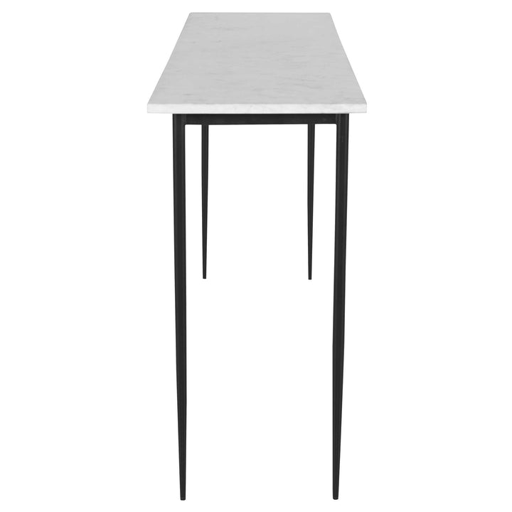 American Home Furniture Uttermost Nightfall White Marble Console Table