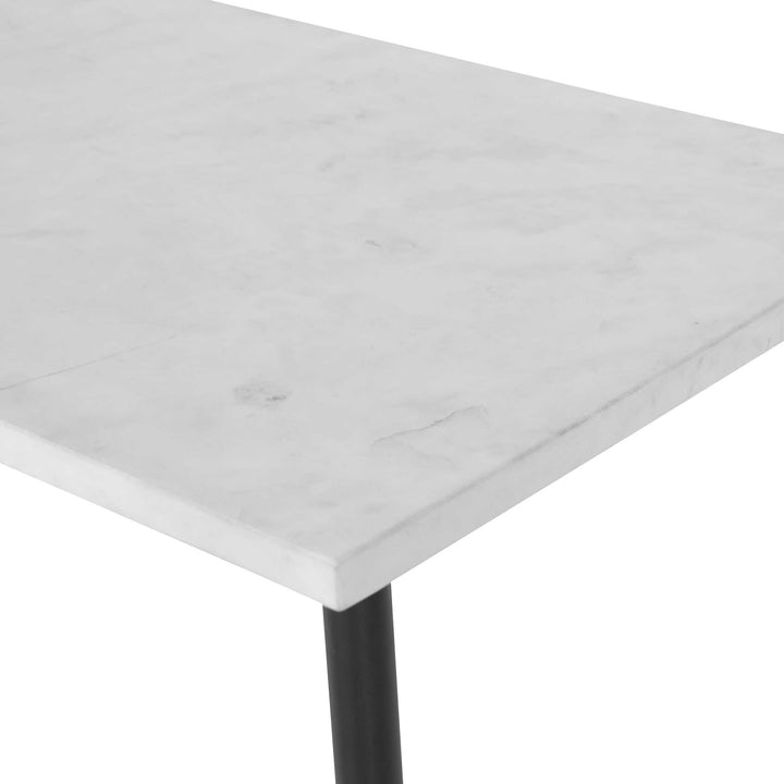 American Home Furniture Uttermost Nightfall White Marble Console Table