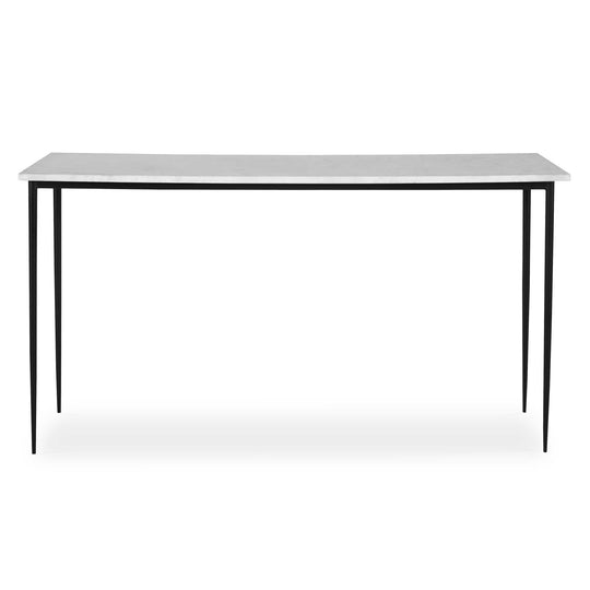American Home Furniture Uttermost Nightfall White Marble Console Table