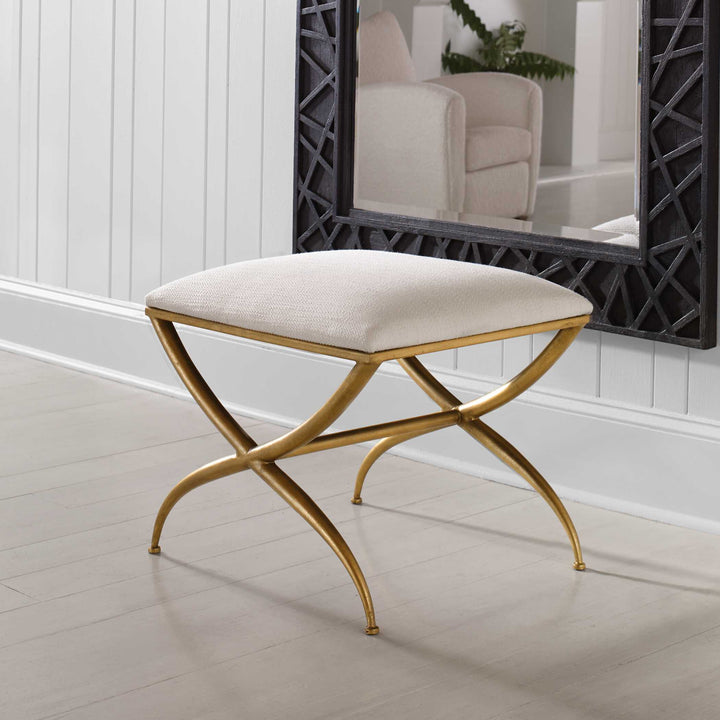 American Home Furniture Uttermost Crossing Small White Bench