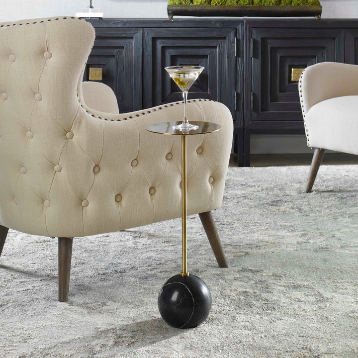 American Home Furniture Uttermost Gimlet Brass Drink Table