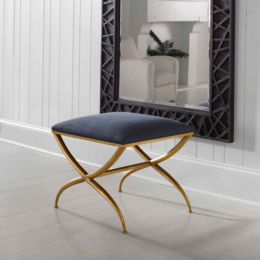 American Home Furniture Uttermost Crossing Small Navy Bench