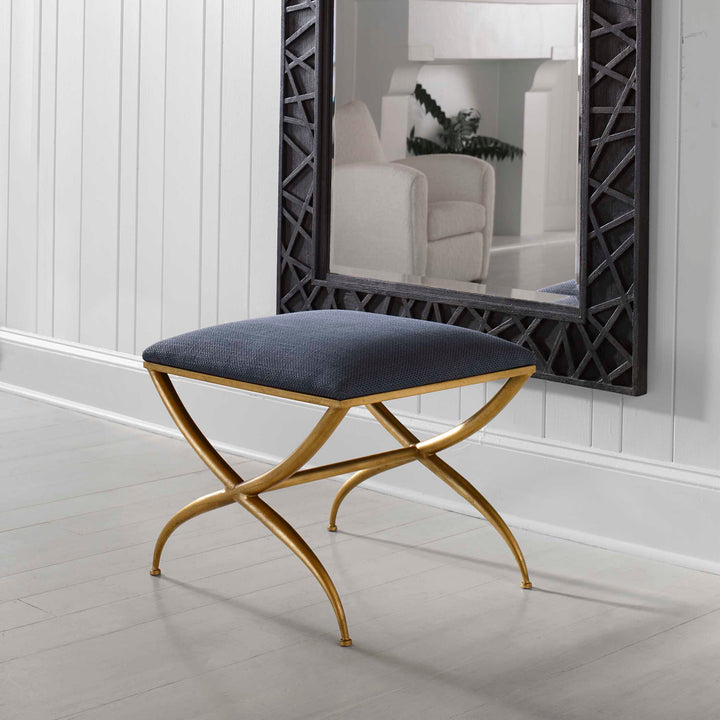 American Home Furniture Uttermost Crossing Small Navy Bench