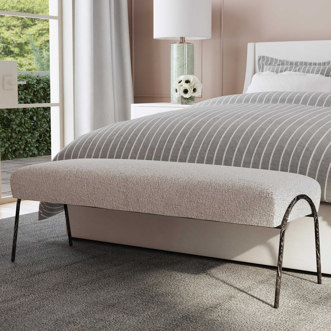 American Home Furniture Uttermost Jacobsen Modern Gray Bench