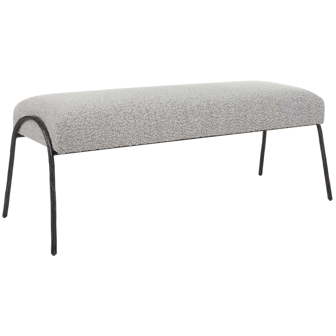Jacobsen Modern Gray Bench - AmericanHomeFurniture