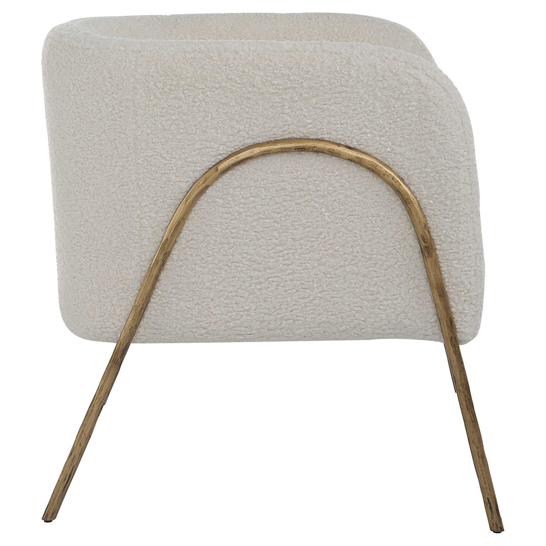 American Home Furniture Uttermost Jacobsen Off White Shearling Accent Chair