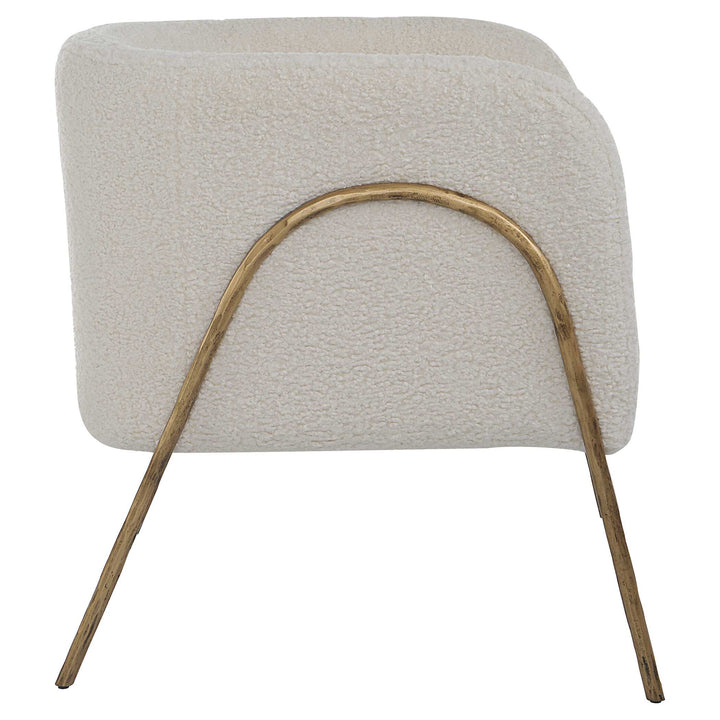 American Home Furniture Uttermost Jacobsen Off White Shearling Accent Chair