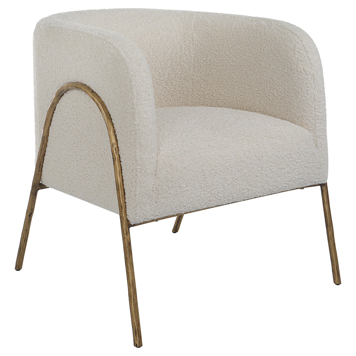 American Home Furniture Uttermost Jacobsen Off White Shearling Accent Chair