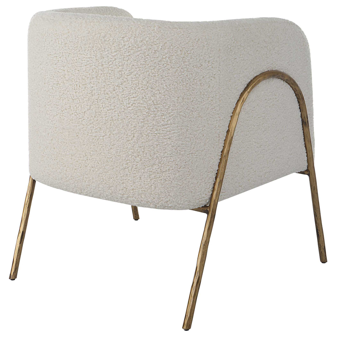 American Home Furniture Uttermost Jacobsen Off White Shearling Accent Chair