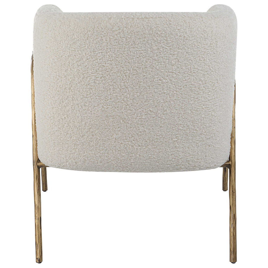 American Home Furniture Uttermost Jacobsen Off White Shearling Accent Chair