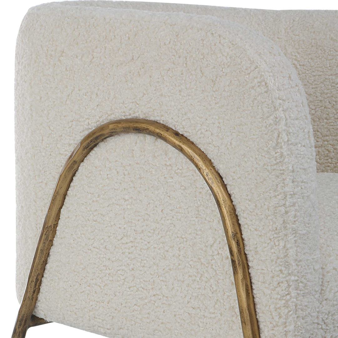 American Home Furniture Uttermost Jacobsen Off White Shearling Accent Chair