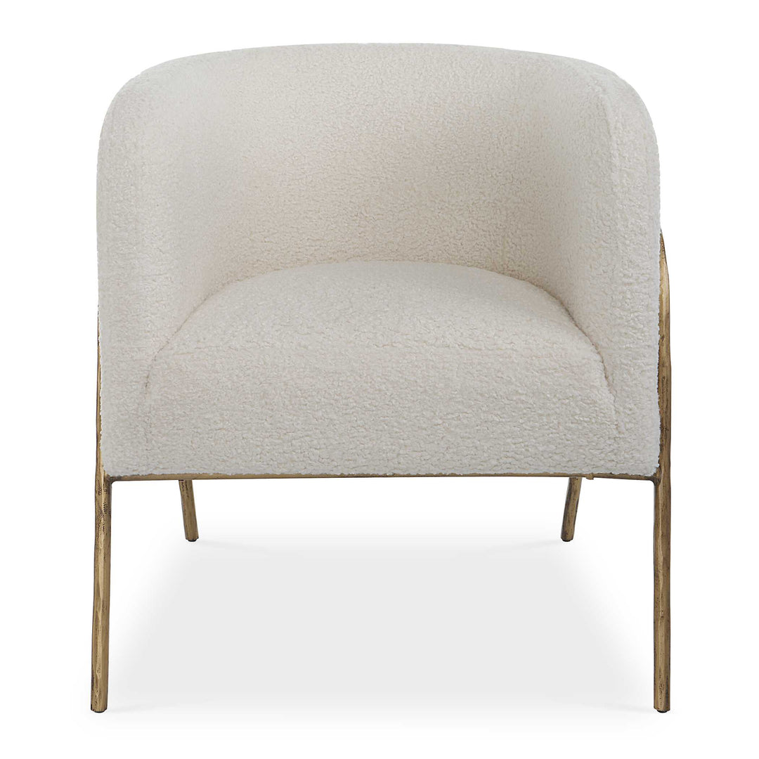 American Home Furniture Uttermost Jacobsen Off White Shearling Accent Chair