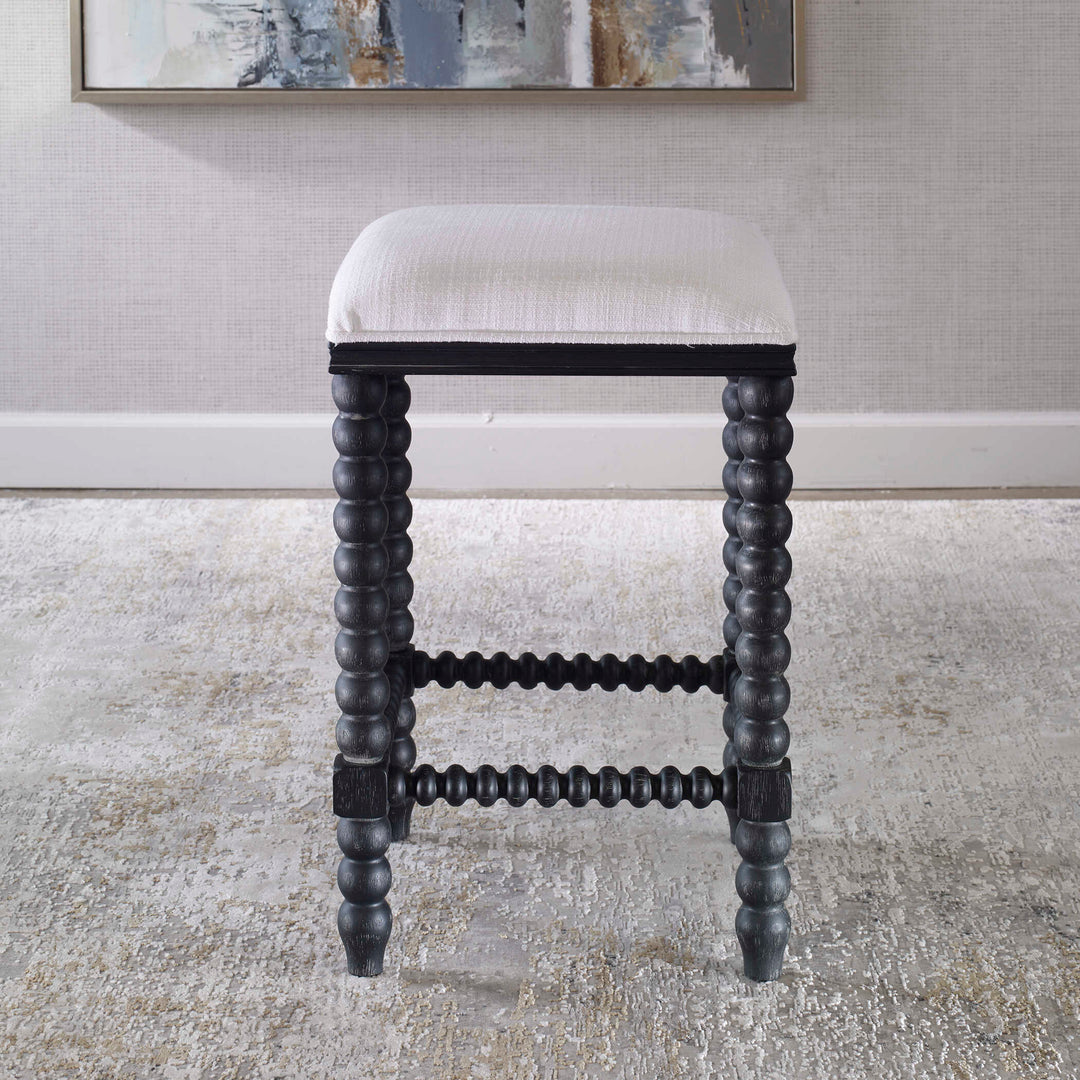 American Home Furniture Uttermost Pryce Black Backless Counter Stool