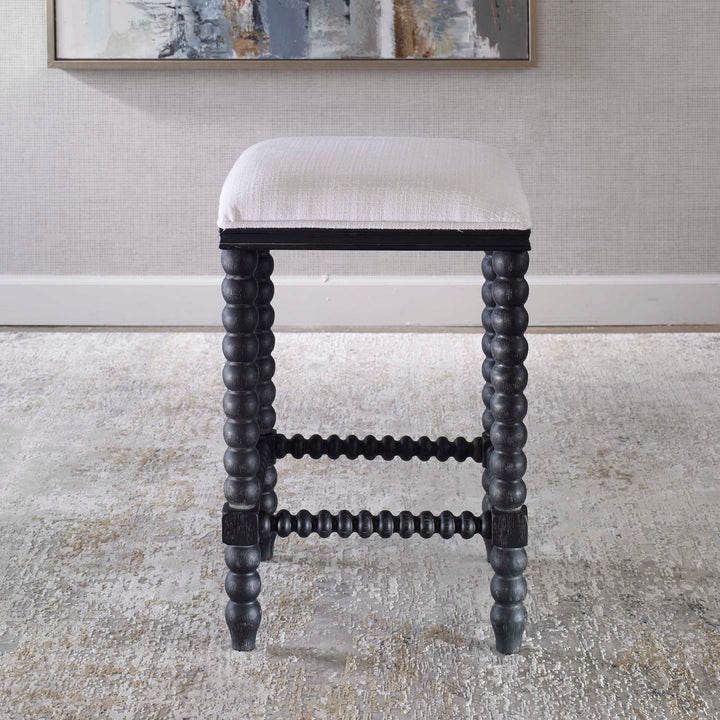 American Home Furniture Uttermost Pryce Black Backless Counter Stool