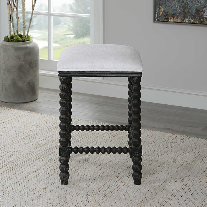American Home Furniture Uttermost Pryce Black Backless Counter Stool