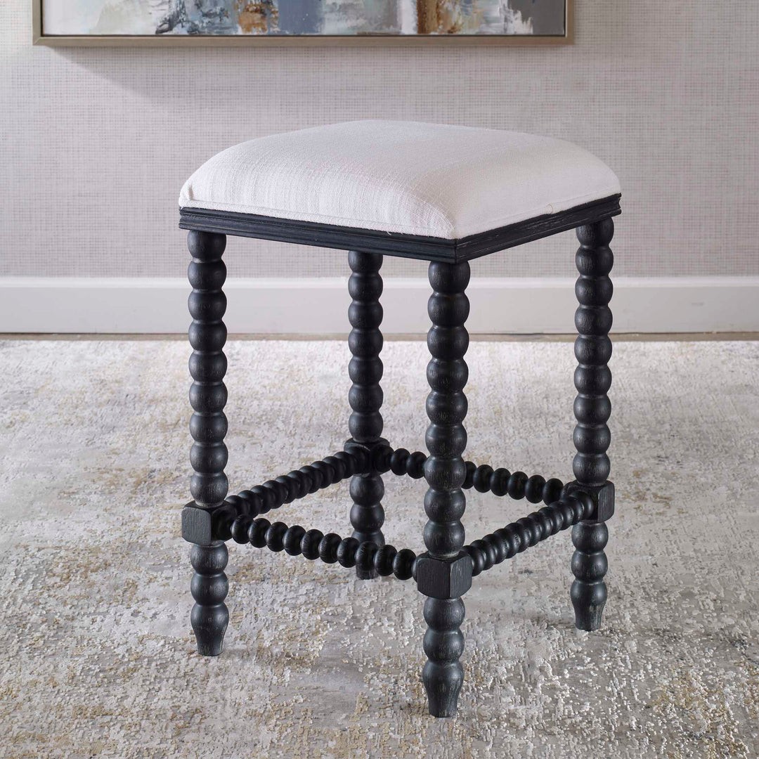 American Home Furniture Uttermost Pryce Black Backless Counter Stool