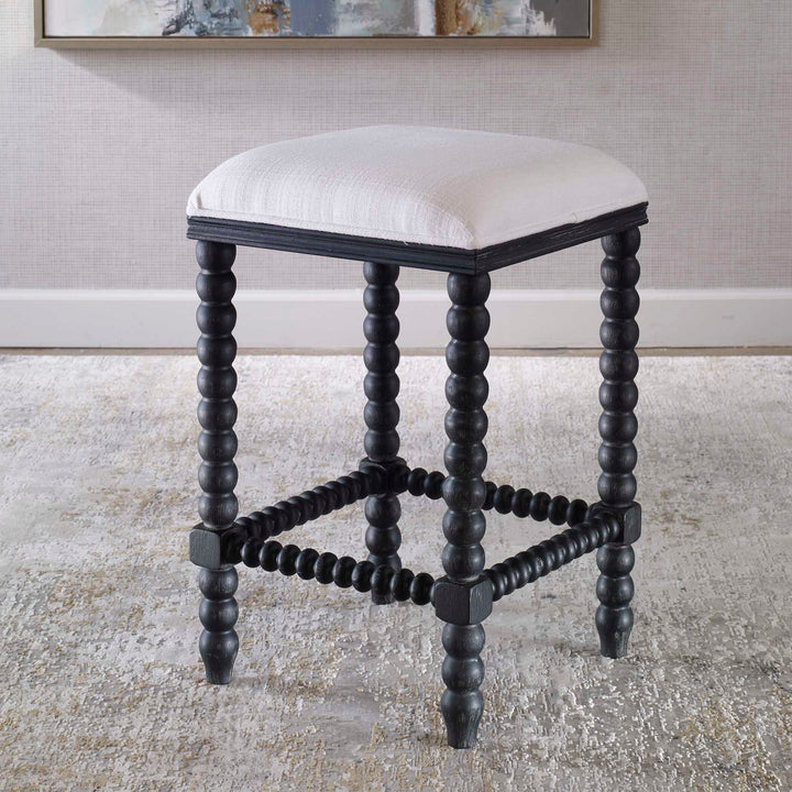 American Home Furniture Uttermost Pryce Black Backless Counter Stool