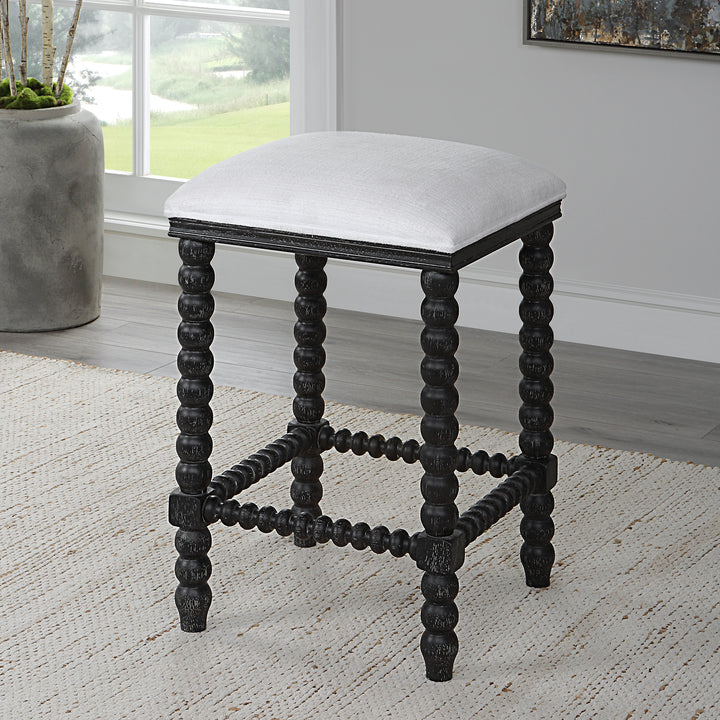 American Home Furniture Uttermost Pryce Black Backless Counter Stool
