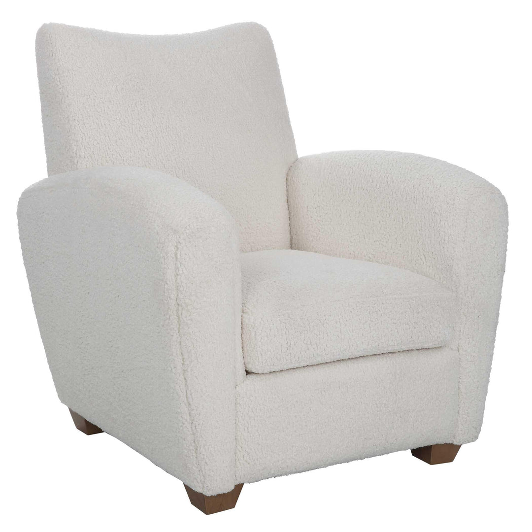 Teddy White Shearling Accent Chair - AmericanHomeFurniture