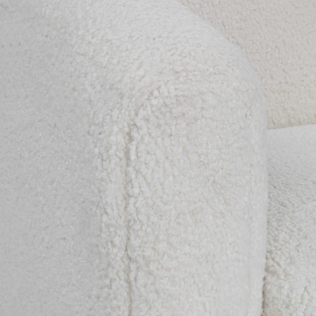 American Home Furniture Uttermost Teddy White Shearling Accent Chair