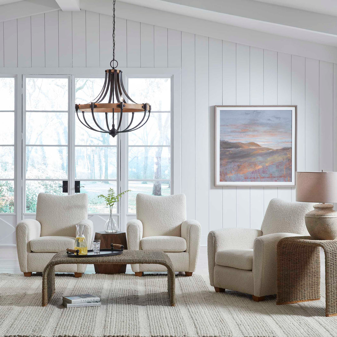 American Home Furniture Uttermost Teddy White Shearling Accent Chair