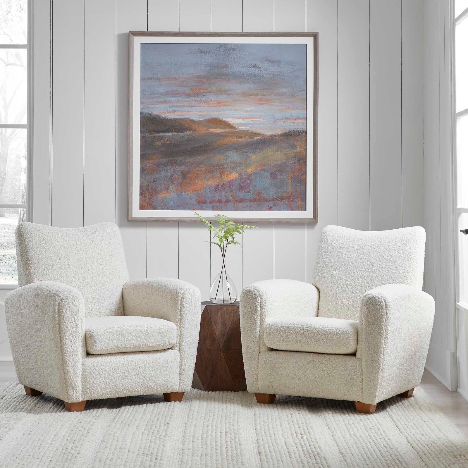 American Home Furniture Uttermost Teddy White Shearling Accent Chair