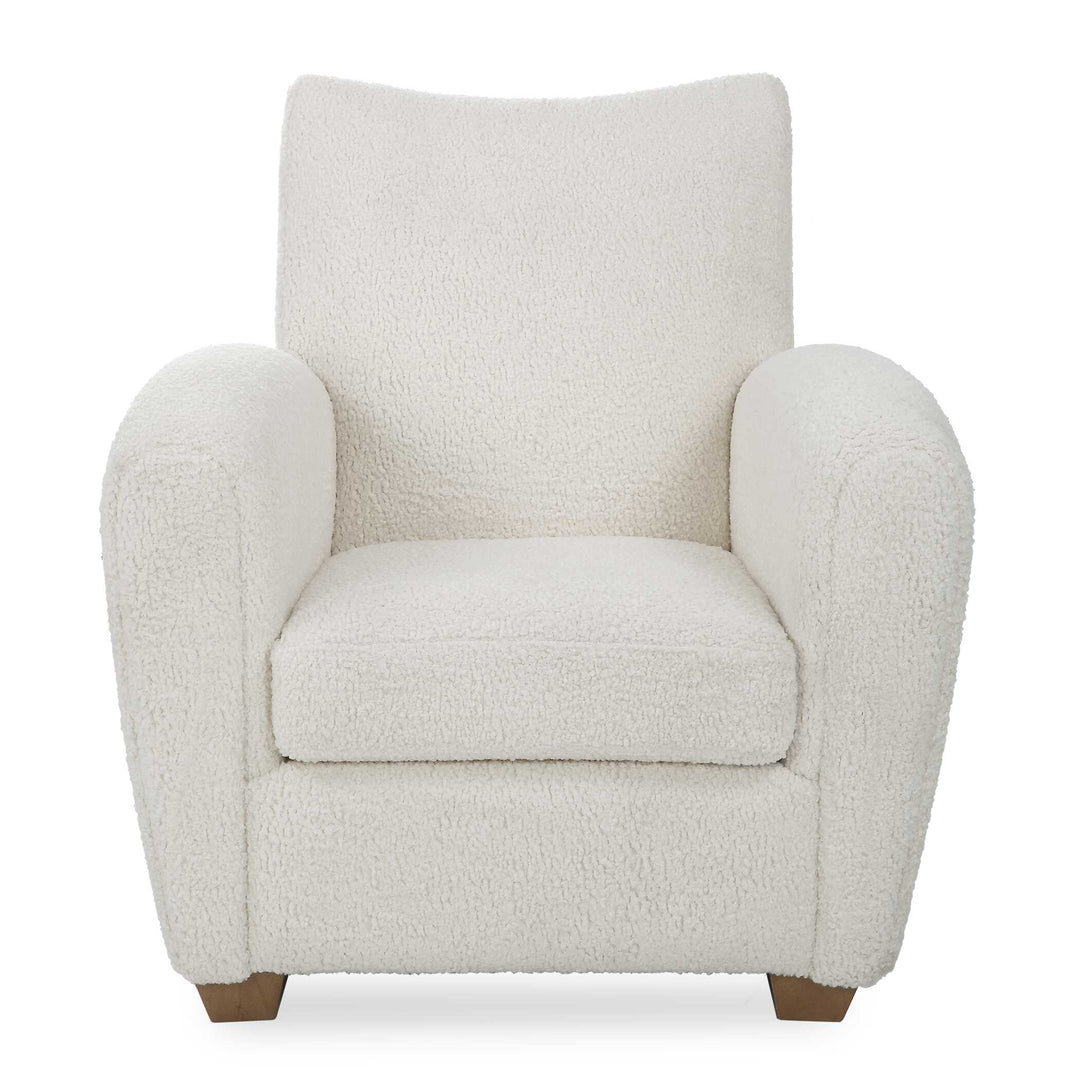 American Home Furniture Uttermost Teddy White Shearling Accent Chair