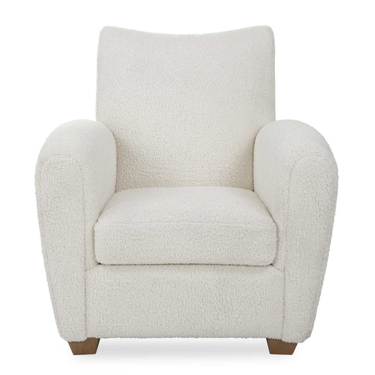 American Home Furniture Uttermost Teddy White Shearling Accent Chair