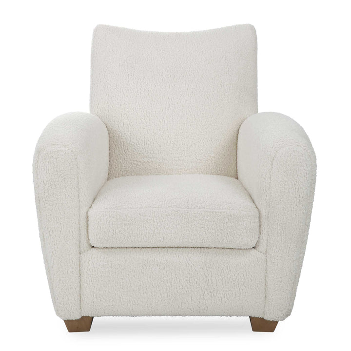 American Home Furniture Uttermost Teddy White Shearling Accent Chair