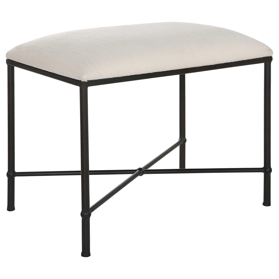 Avenham Small Black Framed Bench - AmericanHomeFurniture
