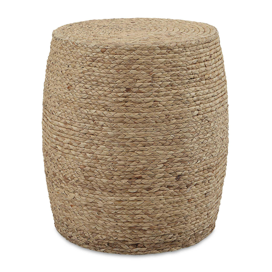 Resort Straw Accent Stool - AmericanHomeFurniture
