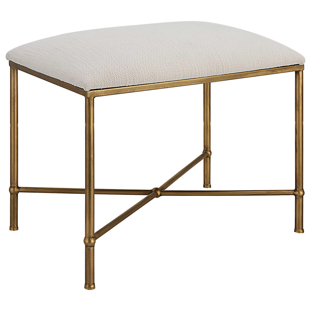 Avenham Small Gold Framed Bench - AmericanHomeFurniture