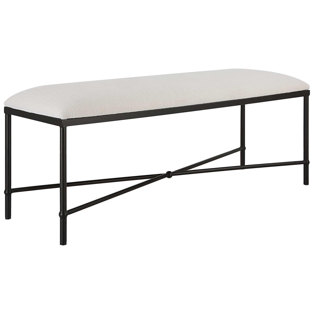 Avenham Black Framed Bench - AmericanHomeFurniture