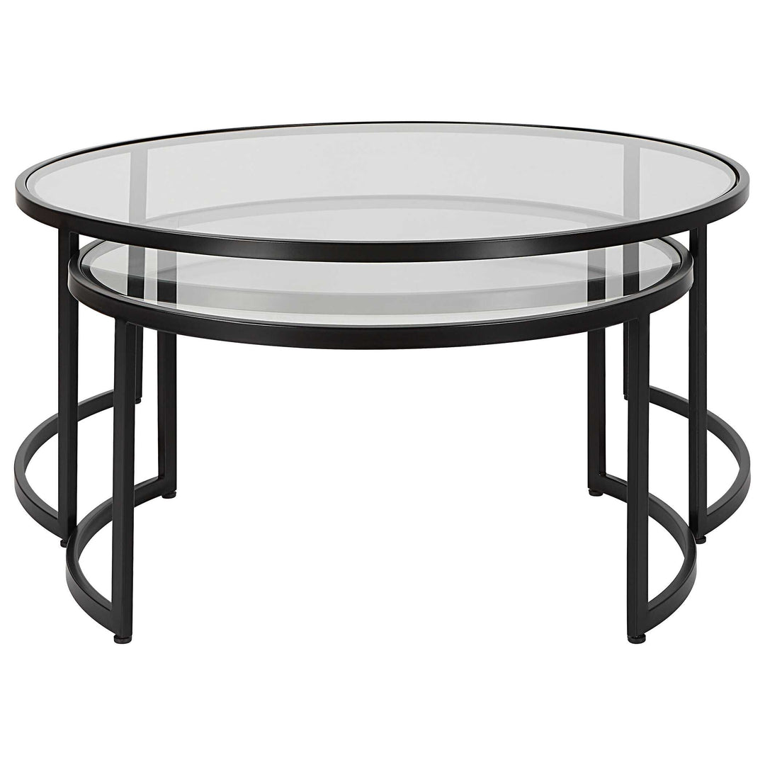 American Home Furniture Uttermost Rhea Black Nesting Coffee Tables Set of 2