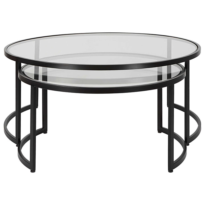 American Home Furniture Uttermost Rhea Black Nesting Coffee Tables Set of 2