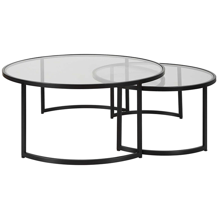 American Home Furniture Uttermost Rhea Black Nesting Coffee Tables Set of 2