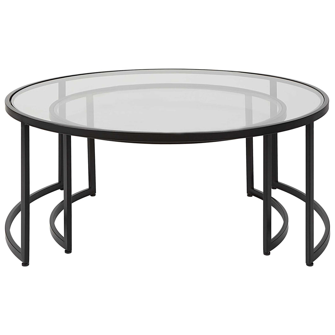 American Home Furniture Uttermost Rhea Black Nesting Coffee Tables Set of 2