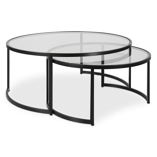 American Home Furniture Uttermost Rhea Black Nesting Coffee Tables Set of 2